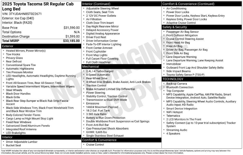 Used 2025 Toyota Tacoma SR RWD image 17