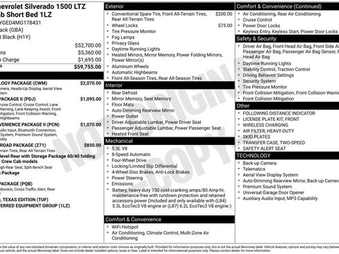 Used 2021 Chevrolet Silverado 1500 LTZ w/ Technology Package AWD/4WD image 35