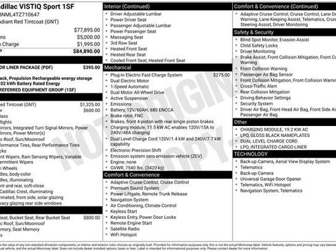 New 2026 Cadillac Vistiq Sport w/ LPO, Floor Liner Package image 4