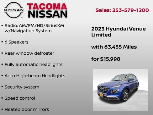 Used 2023 Hyundai Venue Limited w/ Cargo Package image 6