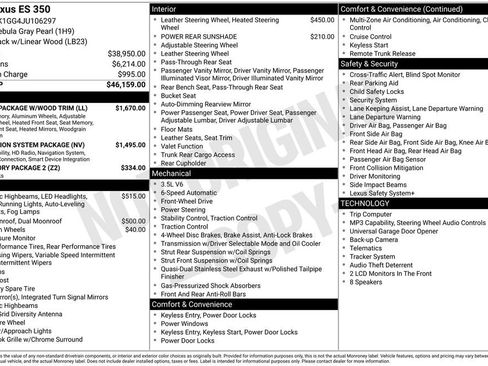 Used 2018 Lexus ES 350 w/ Luxury Package w/Wood Trim FWD image 20