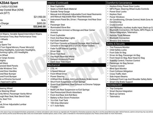 Used 2018 MAZDA MAZDA6 Sport image 6