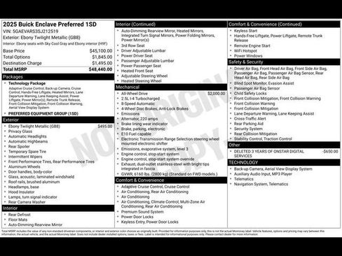 Used 2025 Buick Enclave Preferred image 58