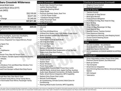 Certified 2024 Subaru Crosstrek 2.5i Wilderness w/ Crosstrek Mirror Package AWD/4WD image 22