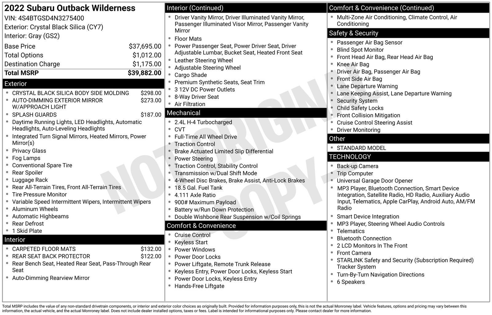 Used 2022 Subaru Outback Wilderness AWD/4WD image 2