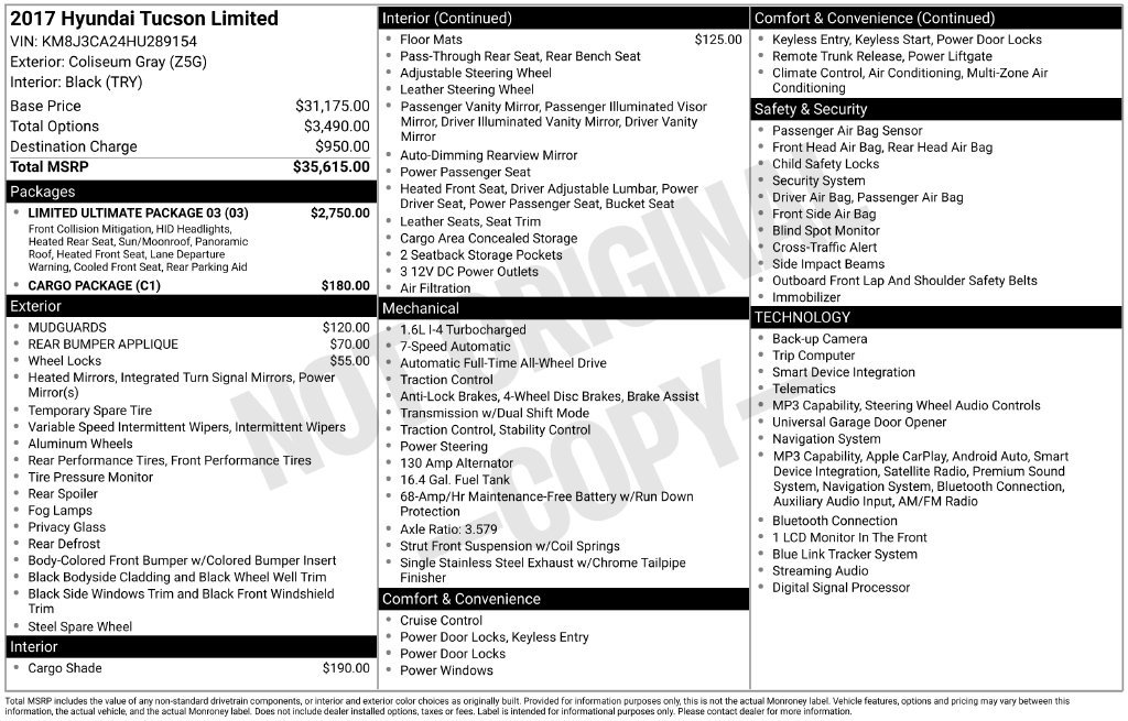 Used 2017 Hyundai Tucson Limited w/ Limited Ultimate Package 03 AWD/4WD image 3