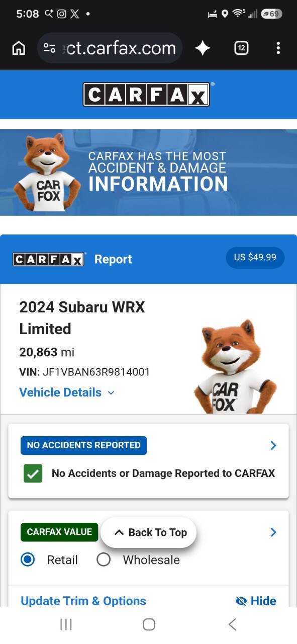 Used 2024 Subaru WRX Limited AWD/4WD image 14
