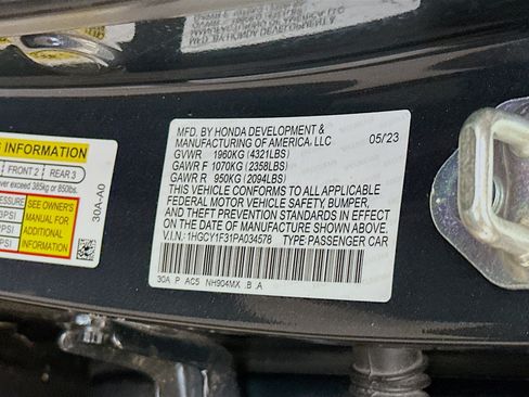 Used 2023 Honda Accord EX image 12
