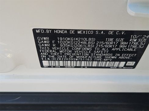 Certified 2025 Honda HR-V LX image 28