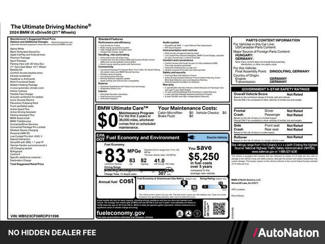 Used 2024 BMW iX xDrive50 w/ Premium Package AWD/4WD image 1