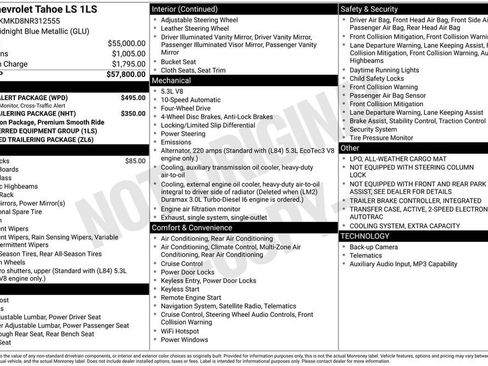 Used 2022 Chevrolet Tahoe LS w/ Driver Alert Package AWD/4WD image 11