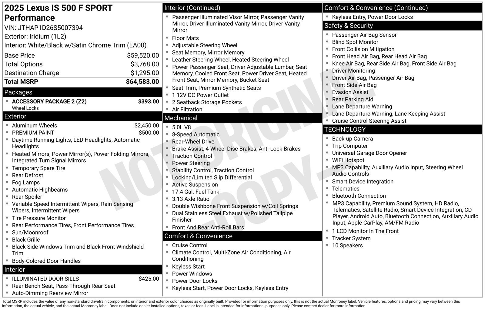 Used 2025 Lexus IS 500 w/ Accessory Package 2 RWD image 3