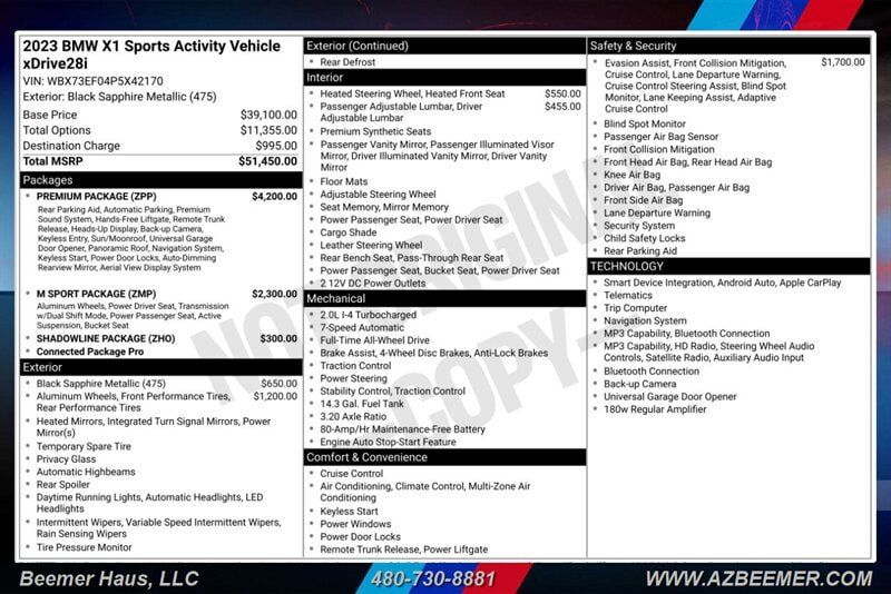 Used 2023 BMW X1 xDrive28i w/ Premium Package AWD/4WD image 3