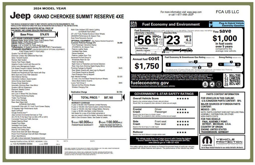 Used 2024 Jeep Grand Cherokee Summit AWD/4WD image 3