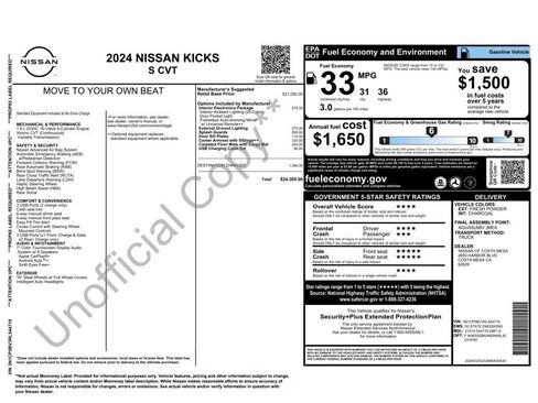 Used 2024 Nissan Kicks S w/ Interior Electronics Package FWD image 5