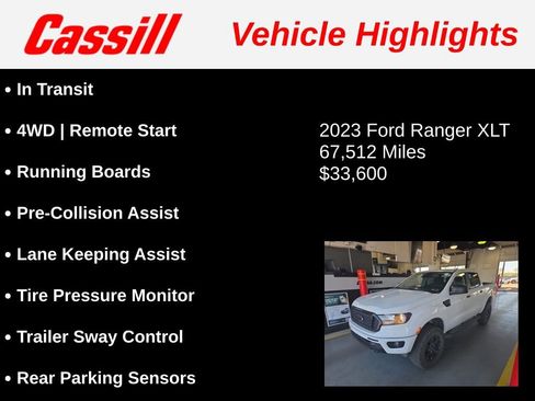 Used 2023 Ford Ranger XLT w/ Equipment Group 301A Mid AWD/4WD image 3