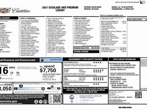 Used 2021 Cadillac Escalade Premium Luxury image 54