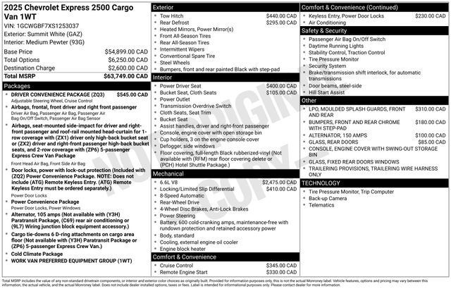 Used 2025 Chevrolet Express 2500 Extended w/ Driver Convenience Package RWD image 27
