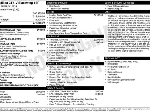 Used 2023 Cadillac CT4 V Blackwing w/ Driver Assist Package RWD image 9