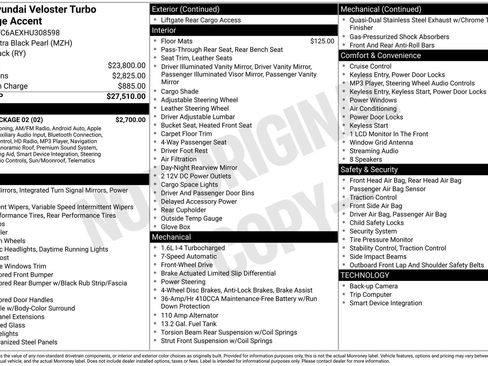 Used 2017 Hyundai Veloster Turbo w/ Tech Package 02 image 6