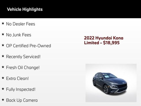Used 2022 Hyundai Kona Limited w/ Cargo Package FWD image 64