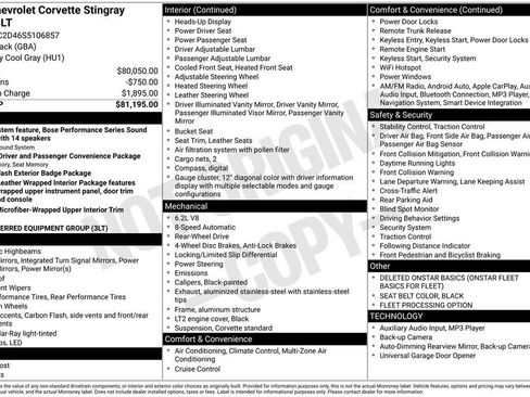 Used 2025 Chevrolet Corvette Stingray Premium Cpe w/ 3LT image 74