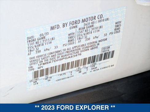 Certified 2023 Ford Explorer XLT w/ Equipment Group 202A RWD image 23