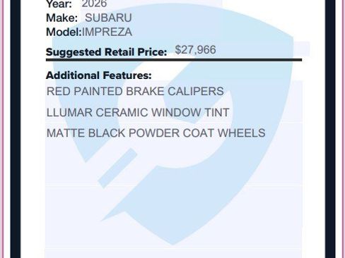 New 2026 Subaru Impreza 2.0i Sport image 2