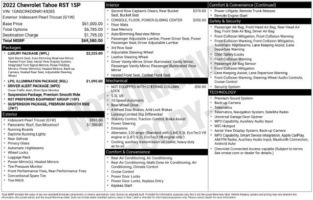 Used 2022 Chevrolet Tahoe RST w/ Luxury Package RWD image 54