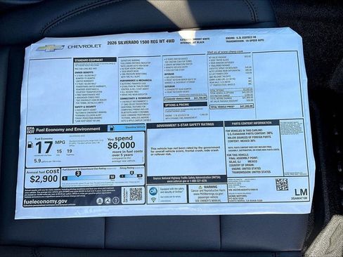 New 2026 Chevrolet Silverado 1500 W/T w/ WT Value Package AWD/4WD image 11
