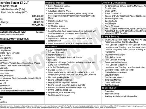 Certified 2024 Chevrolet Blazer LT w/ Driver Confidence Package image 6