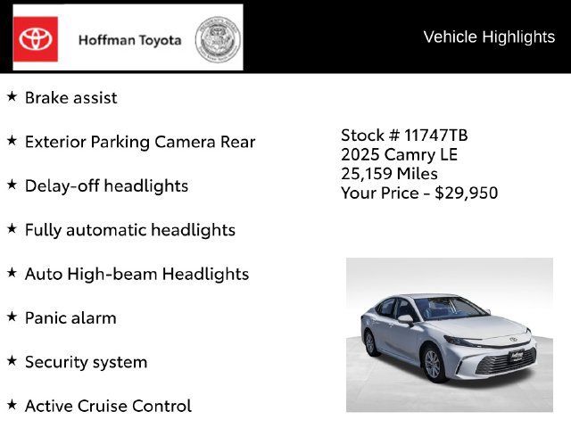 Used 2025 Toyota Camry LE FWD image 36