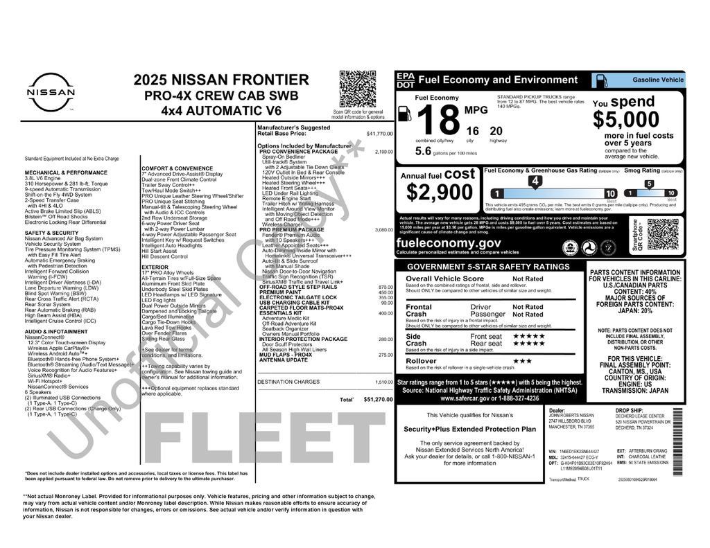 Certified 2025 Nissan Frontier PRO-4X w/ Pro Premium Package AWD/4WD image 51