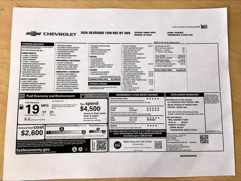 New 2026 Chevrolet Silverado 1500 W/T w/ WT Safety Package AWD/4WD image 12