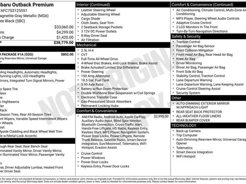Used 2025 Subaru Outback Premium w/ Popular Package #1A image 21