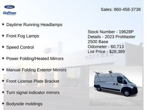 Used 2023 RAM ProMaster 2500 w/ Convenience Group FWD image 25