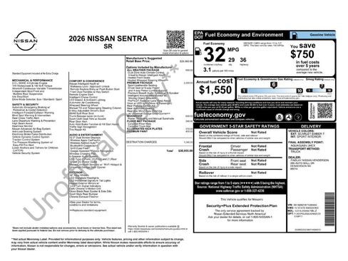 New 2026 Nissan Sentra SR w/ SR Premium Package FWD image 4