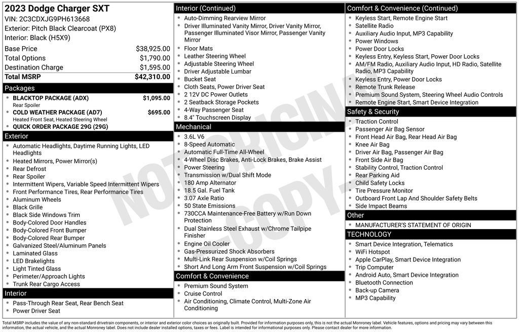 Used 2023 Dodge Charger SXT w/ Blacktop Package AWD/4WD image 27