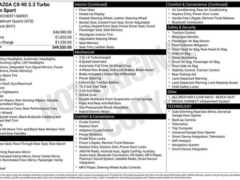 New 2026 MAZDA CX-90 3.3 Turbo w/ Premium Sport Pkg AWD/4WD image 3