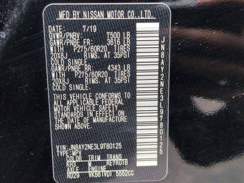 Used 2020 Nissan Armada Platinum w/ Captain's Chairs Package AWD/4WD image 20