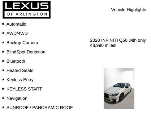 Used 2020 INFINITI Q50 Edition 30 image 7