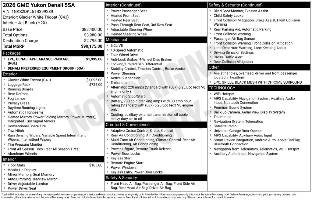 New 2026 GMC Yukon Denali AWD/4WD image 30