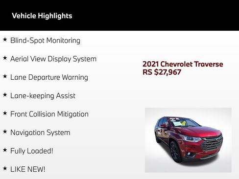 Used 2021 Chevrolet Traverse RS FWD image 4