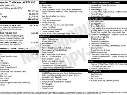 Used 2021 Chevrolet TrailBlazer ACTIV w/ Sun and Liftgate Package AWD/4WD image 7