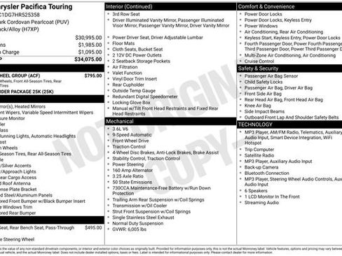 Used 2017 Chrysler Pacifica Touring w/ Tire & Wheel Group FWD image 15