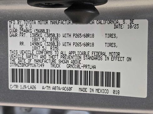 Certified 2023 Toyota Tacoma Limited w/ Black Out Package (TMS) AWD/4WD image 29