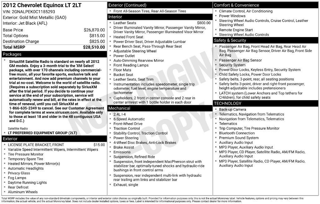 Used 2012 Chevrolet Equinox LT FWD image 3