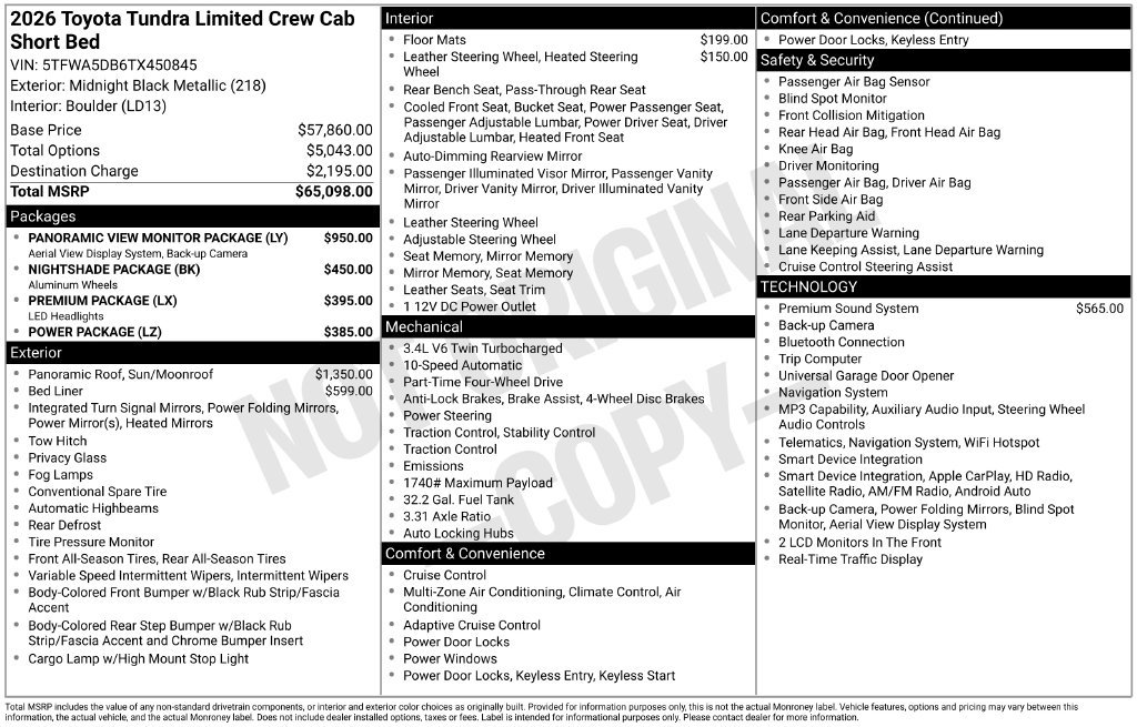 New 2026 Toyota Tundra Limited AWD/4WD image 32