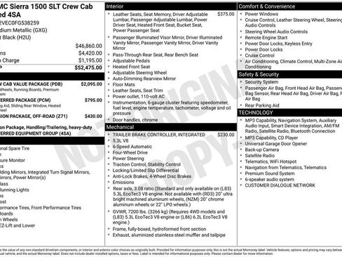 Certified 2015 GMC Sierra 1500 SLT w/ SLT Crew Cab Value Package AWD/4WD image 1