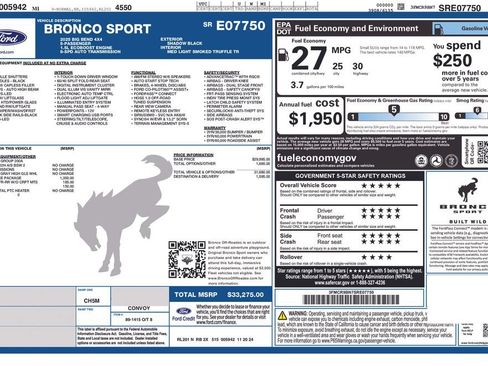 Used 2025 Ford Bronco Sport Big Bend w/ Convenience Package AWD/4WD image 36